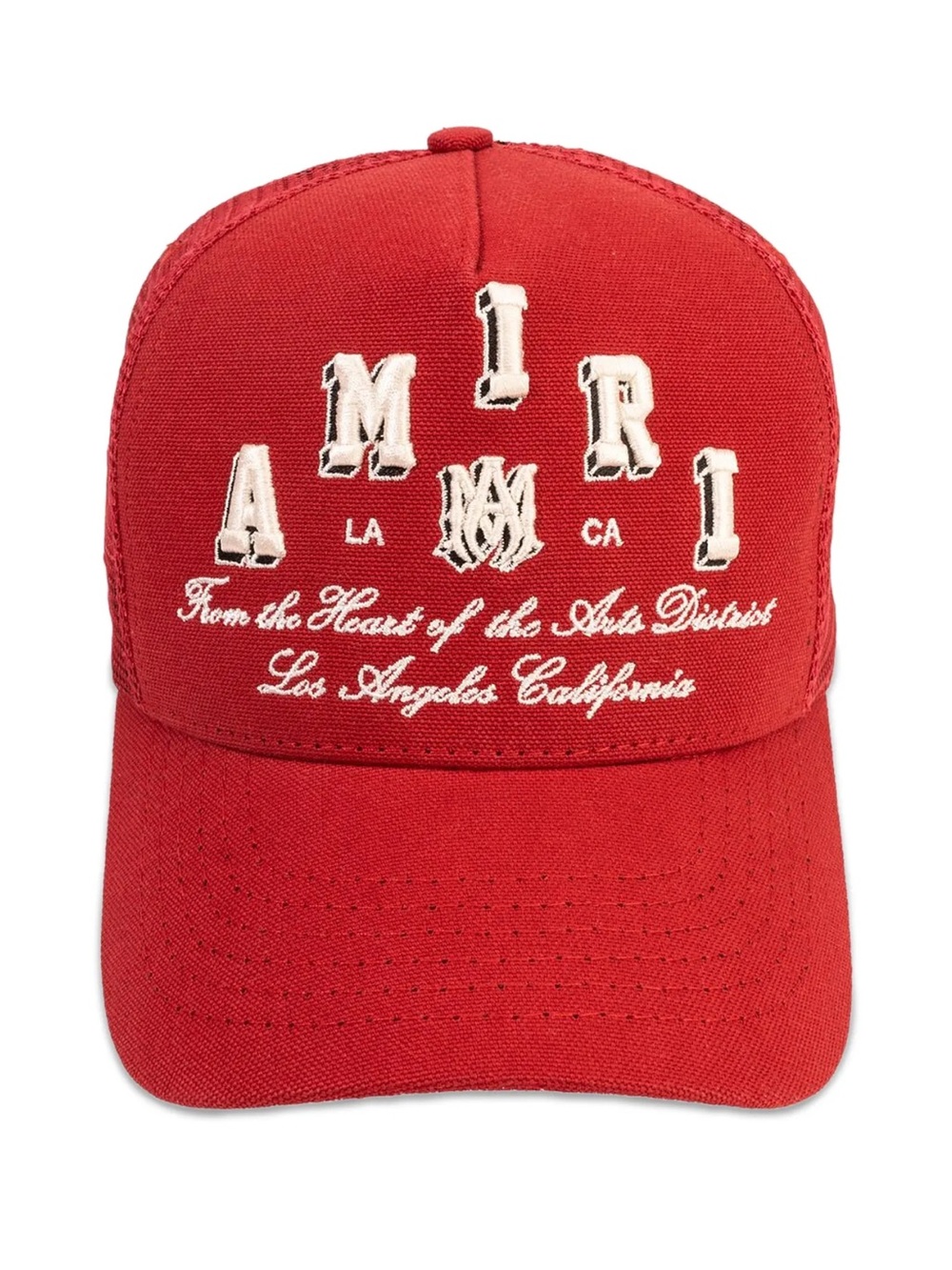 AMIRI Red Trucker Cap with White Embroidered Logo